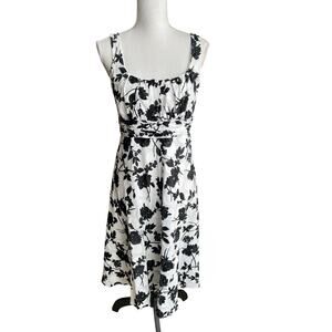 Jones Wear black white floral spring wedding occasion dress size 14